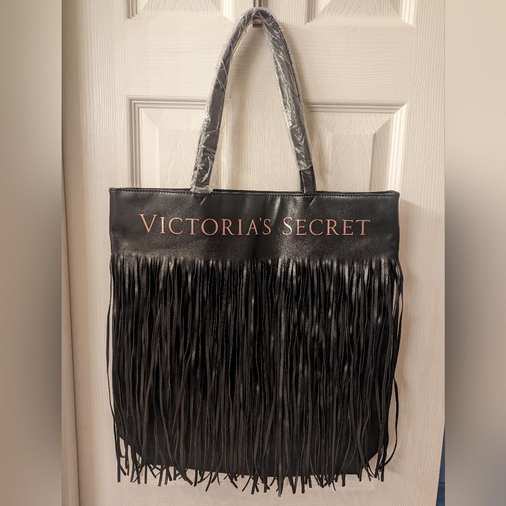 NEW VS Fringe Black Tote Bag